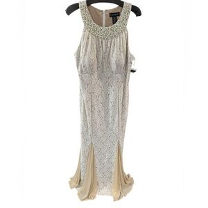 NWT Cachet Pearl-Embellished Lace Dress
